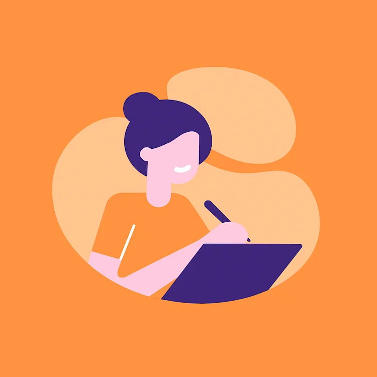 Designeuse travaillant sur tablette graphique, création de logos et supports print – Simplcom L’agence